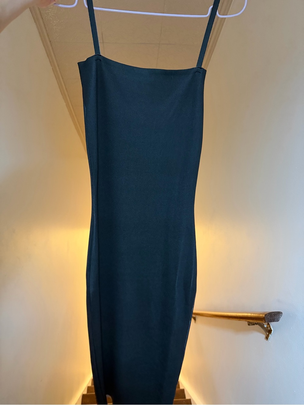 Zara Black Maxi Slip Dress with Spaghetti Straps